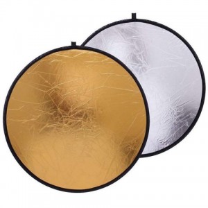 Tấm hắt sáng 80cm tròn 2 in 1 vàng bạc